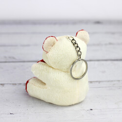 Büyük Boy Love Peluş Ayıcık Anahtarlık Beyaz 12'li Paket - 3