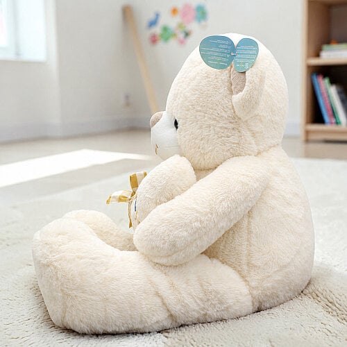 Love You Kalpli Peluş Ayı Krem 75 cm - Toptanalim (1)