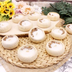 Lüks Ahşap Kahveli Mum 12'li Paket - 1