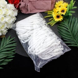 Lüx Çanta Charm Anahtarlık Aksesuar İp Beyaz  - 3