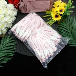 Lüx Çanta Charm Anahtarlık Aksesuar İp Soft Pembe  - 3