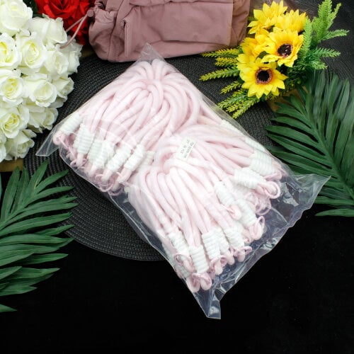 Lüx Çanta Charm Anahtarlık Aksesuar İp Soft Pembe  - 3