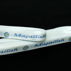 Maşallah Baskılı 1 Cm Saten Kurdele - 1