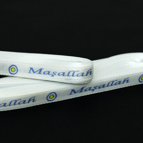 Maşallah Baskılı 1 Cm Saten Kurdele - 1