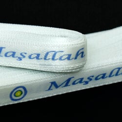Maşallah Baskılı 1 Cm Saten Kurdele - 2