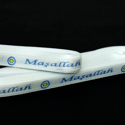 Maşallah Baskılı 1 Cm Saten Kurdele - 1