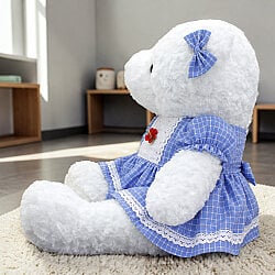 Mavi Elbiseli Kız Peluş Ayı 65 cm - 2
