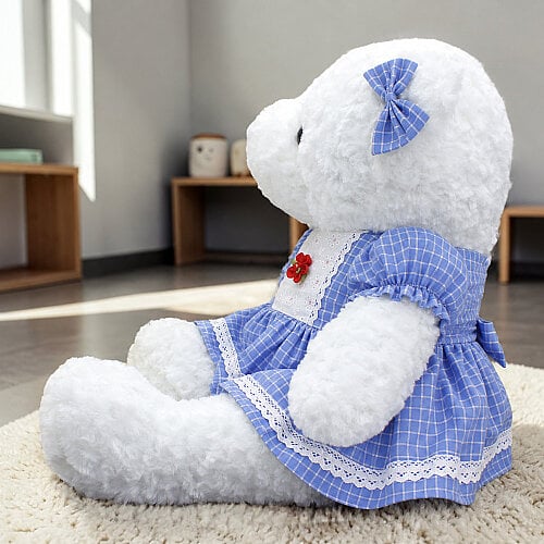 Mavi Elbiseli Kız Peluş Ayı 65 cm - Toptanalim (1)
