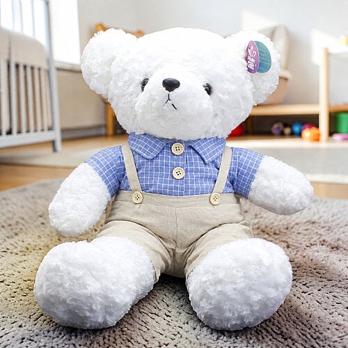 Mavi Gömlekli Erkek Peluş Ayı 65 cm - Toptanalim