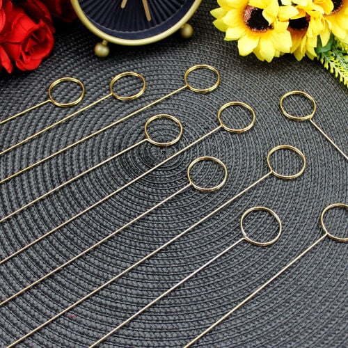 Metal Kartlık Daire Gold 10'lu Paket 34CM - 1