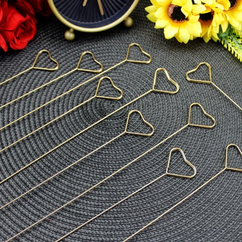 Metal Kartlık Kalp Gold 10'lu Paket 34CM - 1