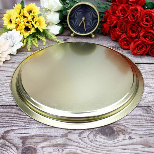 Metal Tepsi Gold Renk 28CM - 3