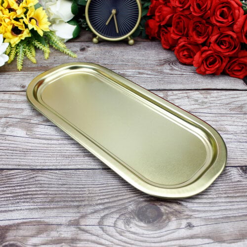 Metal Tepsi Gold Renk - 1