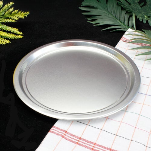 Metal Tepsi Gümüş Renk 28CM - 1