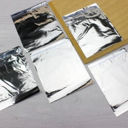 Metalize Bantlı Poşet Gri 100'lü Paket 7X9CM - 1