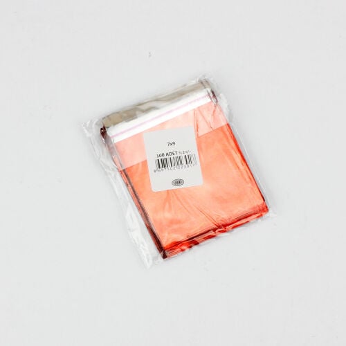 Metalize Bantlı Poşet Kırmızı 100'lü Paket 7X9CM - 2