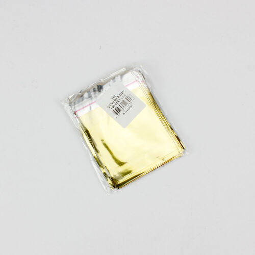 Metalize Bantlı Poşet Sarı 100'lü Paket 7X9CM - 2