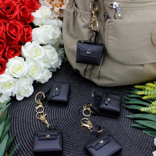 Mini Çanta Figürlü Çanta Charm Aksesuar Siyah - Kare Dekor