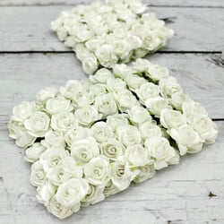 Mini Kağıt Gül Beyaz 120'li Paket - 1