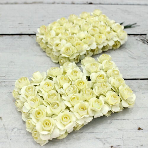 Mini Kağıt Gül Krem 120'li Paket - 1