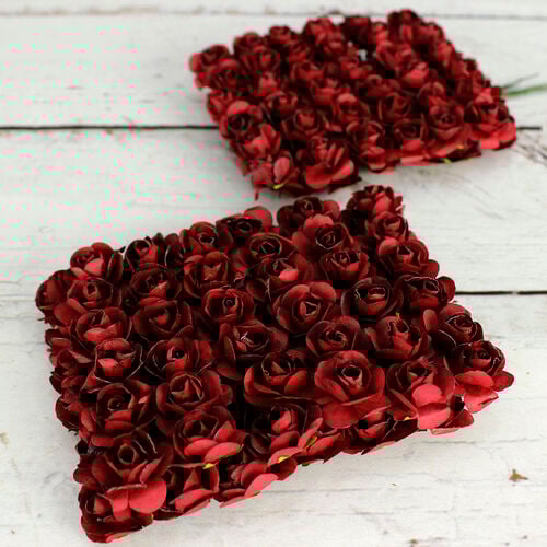 Mini Kağıt Gül Bordo 120'li Paket - 1