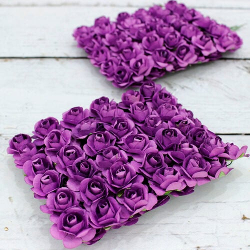 Mini Kağıt Gül Lila 120'li Paket - 1