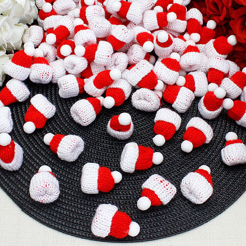 Mini Örgü Noel Şapkası Kırmızı - Toptanalim
