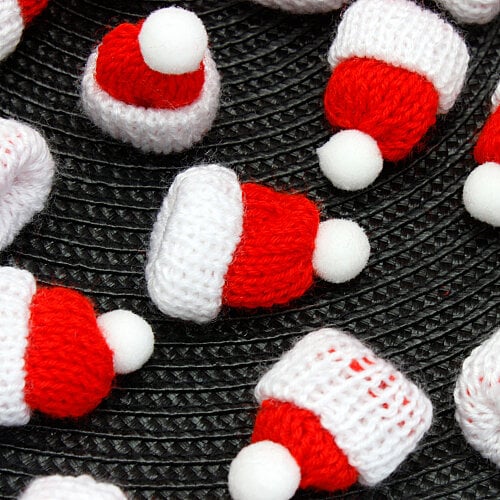 Mini Örgü Noel Şapkası Kırmızı - Toptanalim (1)