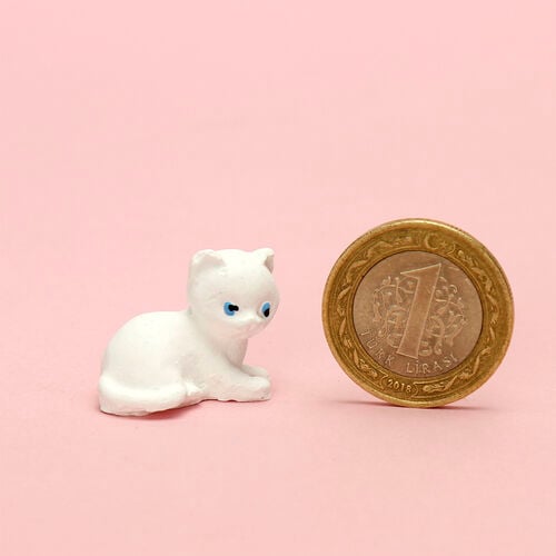 Mini Taş Kedi Teraryum Obje - 1