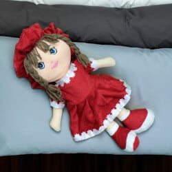 Mira Peluş Bez Bebek 45CM Kırmızı - 3