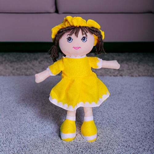 Mira Peluş Bez Bebek 45CM Sarı - 1