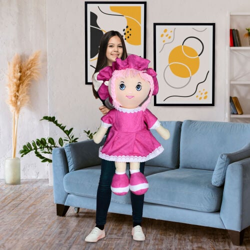 Mira Peluş Bez Bebek 70CM Pembe - 1