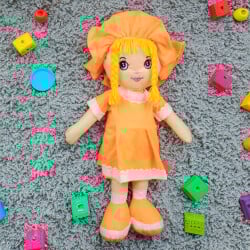 Mira Peluş Bez Bebek 70CM Turuncu - 2