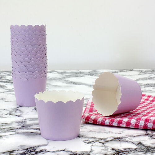Muffin Kek Kalıbı 25'li Paket Lila - Kare Dekor