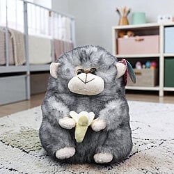 Muz Tutan Sempatik Peluş Maymun Gri 23 cm - 1