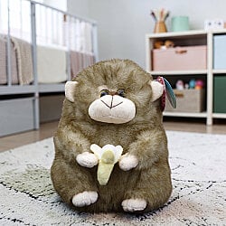 Muz Tutan Sempatik Peluş Maymun Vizon 23 cm - 1