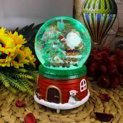 Müzikli Işıklı Noel Baba Çam Ağacı Kar Küresi Büyük Boy - 6