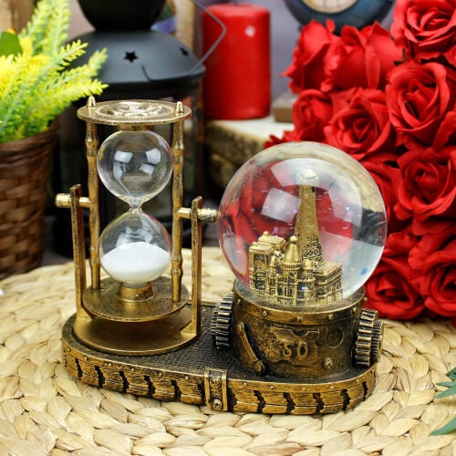 Nostaljik Işıklı Kum Saatli London Big Ben Tower Kar Küresi - 1