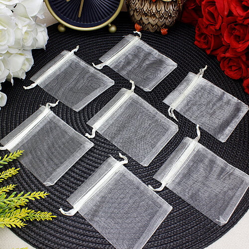 Organze Tül Kese Beyaz 9x12 cm (100’lü Paket) - Toptanalim