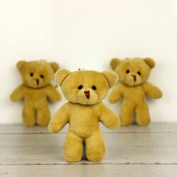 Orta Boy Peluş Ayıcık Anahtarlık Kahverengi 12'li Paket - 1