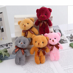Orta Boy Peluş Ayıcık Anahtarlık Karışık Renkli 12'li Paket - 3