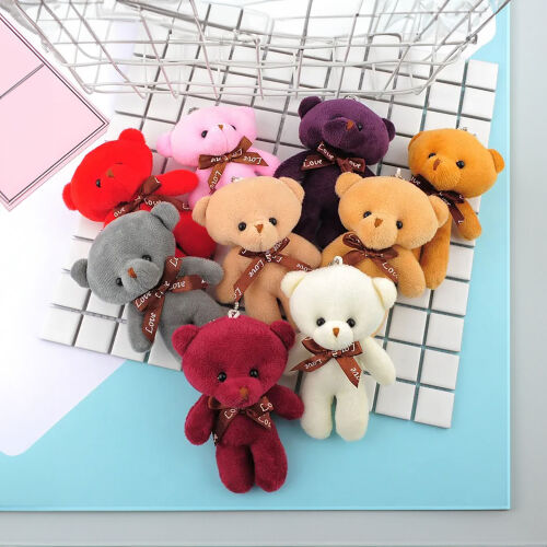 Orta Boy Peluş Ayıcık Anahtarlık Karışık Renkli 12'li Paket - 1