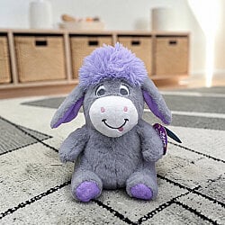 Oturan Sempatik Peluş Eşek Gri Lila 27 cm - 1