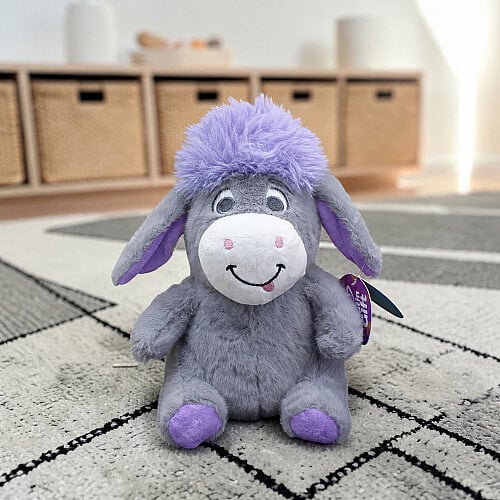 Oturan Sempatik Peluş Eşek Gri Lila 27 cm - Toptanalim