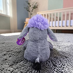 Oturan Sempatik Peluş Eşek Gri Lila 27 cm - 3