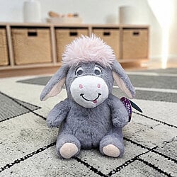 Oturan Sempatik Peluş Eşek Gri Pudra 27 cm - 1