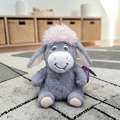 Oturan Sempatik Peluş Eşek Gri Pudra 27 cm - Toptanalim
