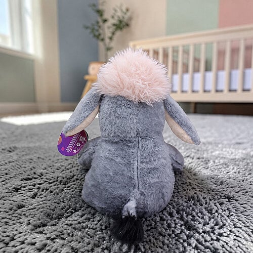 Oturan Sempatik Peluş Eşek Gri Pudra 27 cm - 3