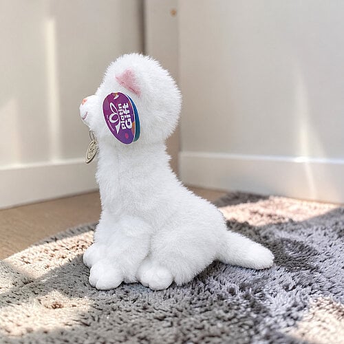 Oturan Sevimli Peluş Tekir Kedi Beyaz 27 cm - Toptanalim (1)