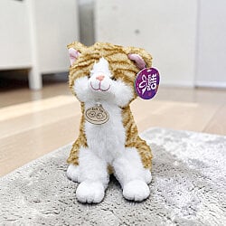 Oturan Sevimli Peluş Tekir Kedi Tarçın 27 cm - 1